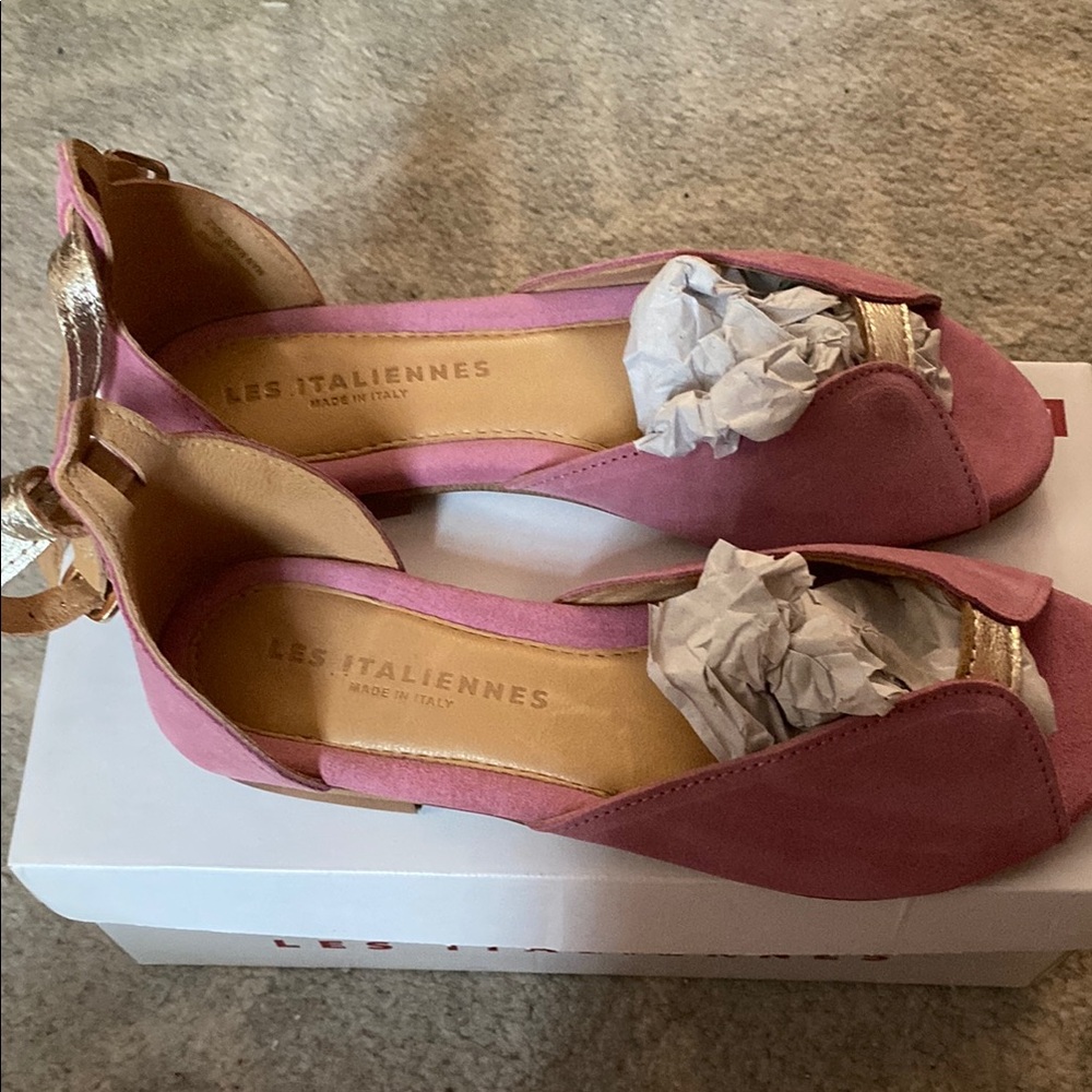 Les Italiennes Melissa Pink and Gold Heels Elegant Design